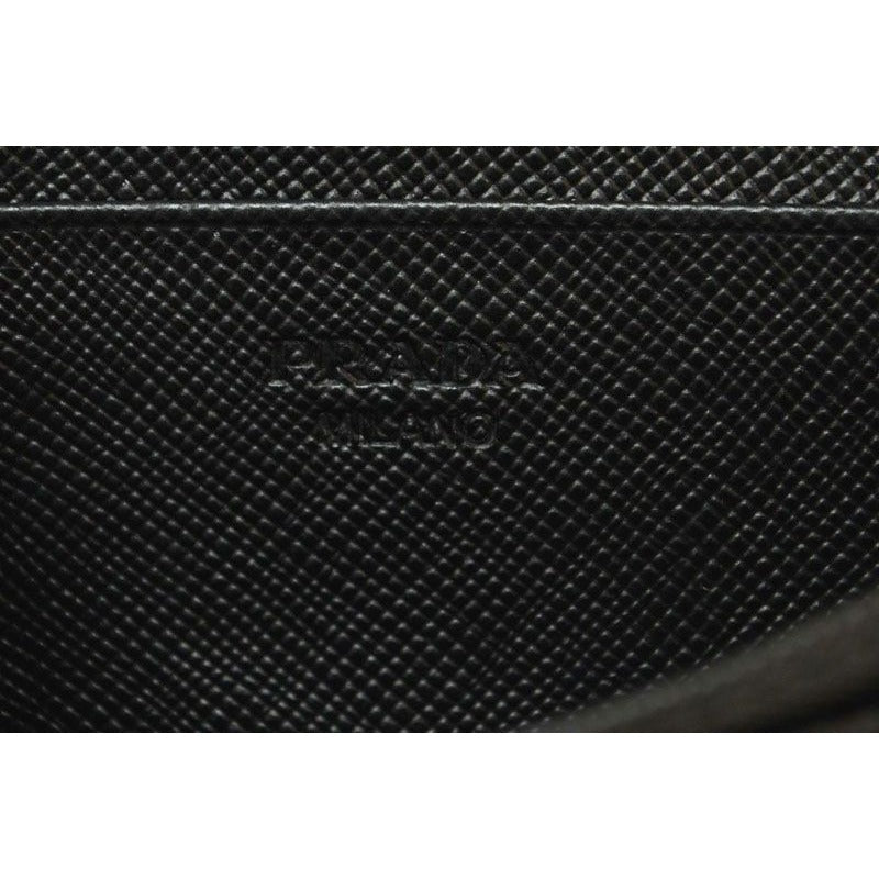 Prada Card Case Coin Business Holder Logo Leather Nero Black — view 6