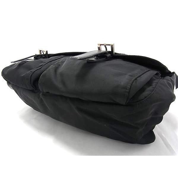 Prada Shoulder Bag Triangle Logo Bt1738 Black Tessuto Nylon — view 5