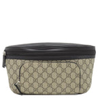 Gucci Belt Bag Cross GG Supreme Canvas Leather Beige Black Silver
