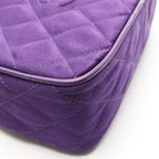 Chanel Shoulder Bag Quilted Purple Fabric Fringe Mini Chain — view 7