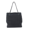 Gucci GG Canvas Leather Tote Shoulder Hand Black