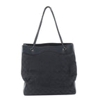 Gucci GG Canvas Leather Tote Shoulder Hand Black