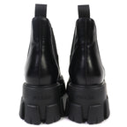 Prada Monolith Brushed Leather Chelsea Boots Side Gore Short Black — view 6