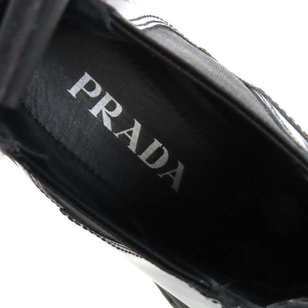 Prada Monolith Brushed Leather Chelsea Boots Side Gore Short Black — view 9