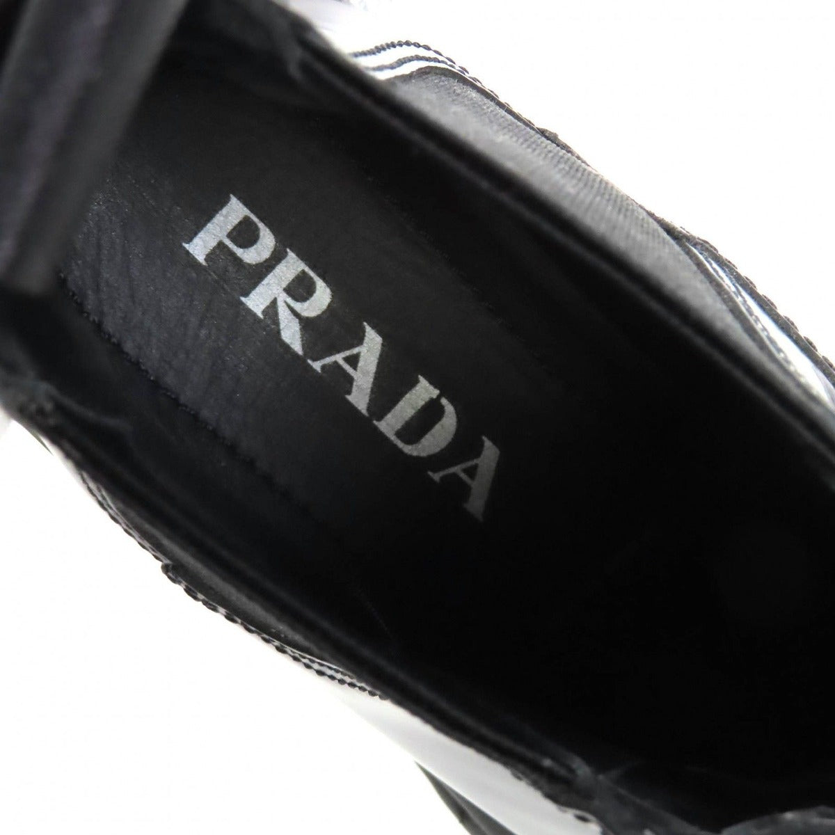 Prada Monolith Brushed Leather Chelsea Boots Side Gore Short Black — view 9