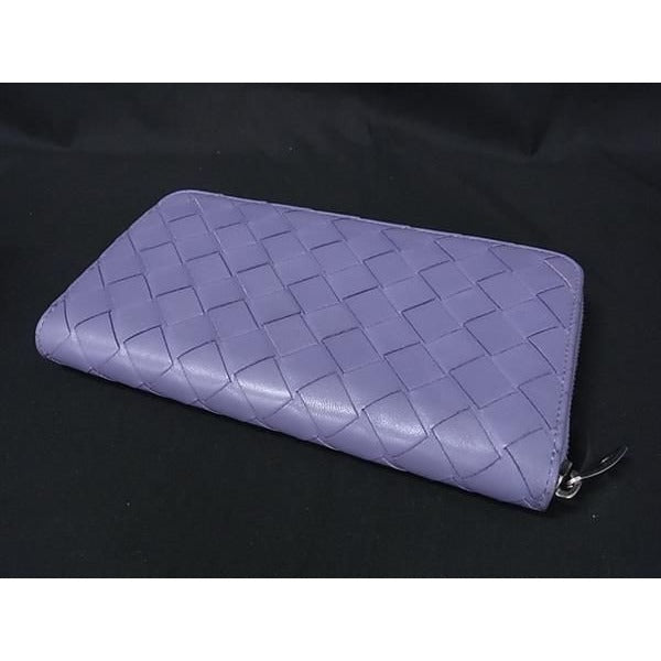 Bottega Veneta Long Wallet Intrecciato Zip Around Lavender — view 3