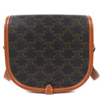 Celine Folco Medium Triomphe Canvas Shoulder Bag Tan Brown Recommended — view 3