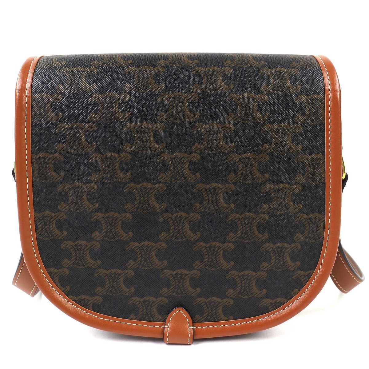 Celine Folco Medium Triomphe Canvas Shoulder Bag Tan Brown Recommended — view 3
