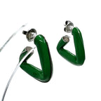 Bottega Veneta Triangle Hoop Earrings 925 Green — view 2