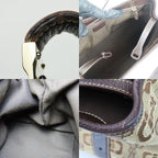 Gucci Handbag Horsebit Canvas Leather Beige Brown Gold Hardware Casual — view 8