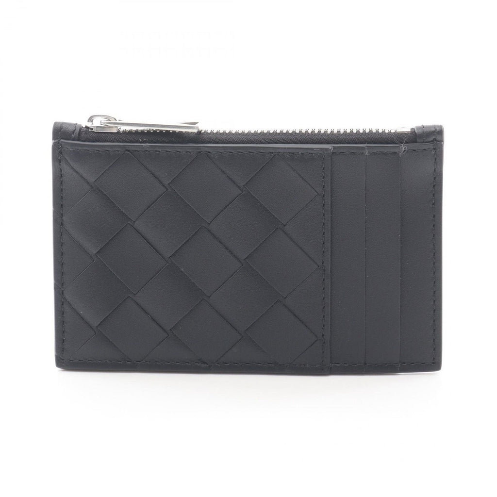 Bottega Veneta Coin Case Intrecciato Fragment Black