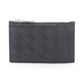 Bottega Veneta Coin Case Intrecciato Fragment Black