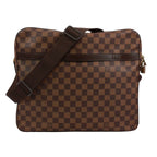 Louis Vuitton Dorsoduro Damier Ebene Leather Brown Shoulder Bag Gold