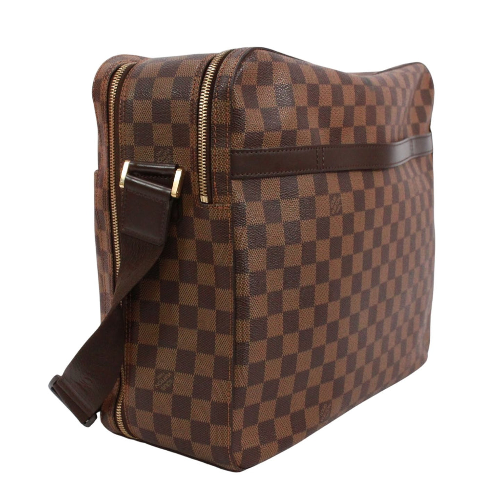 Louis Vuitton Dorsoduro Damier Ebene Leather Brown Shoulder Bag Gold — view 2