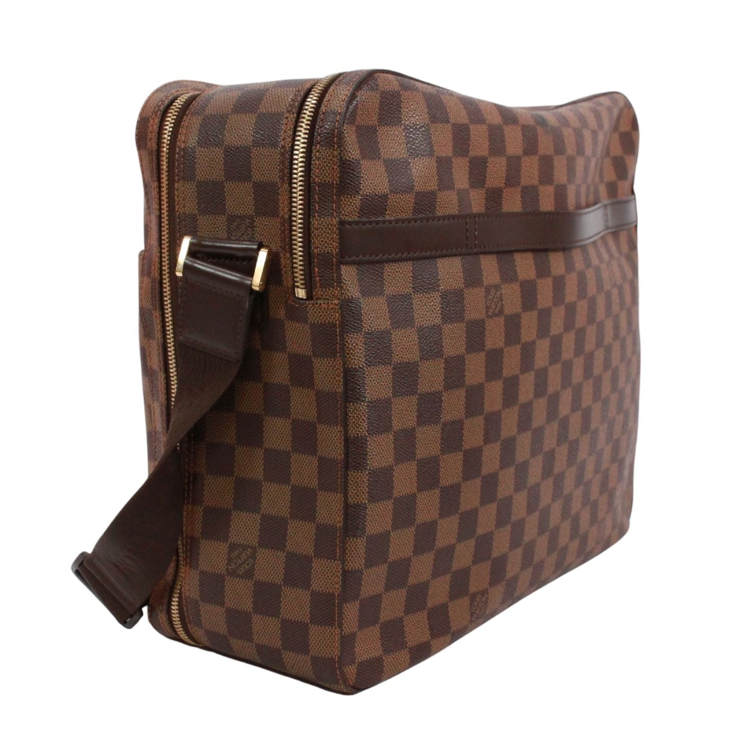 Louis Vuitton Dorsoduro Damier Ebene Leather Brown Shoulder Bag Gold — view 2