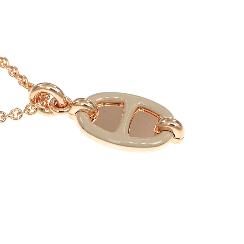 Hermes Necklace Mini Maillon PM Brown Marron Glace R Chaine D'ancre — view 4