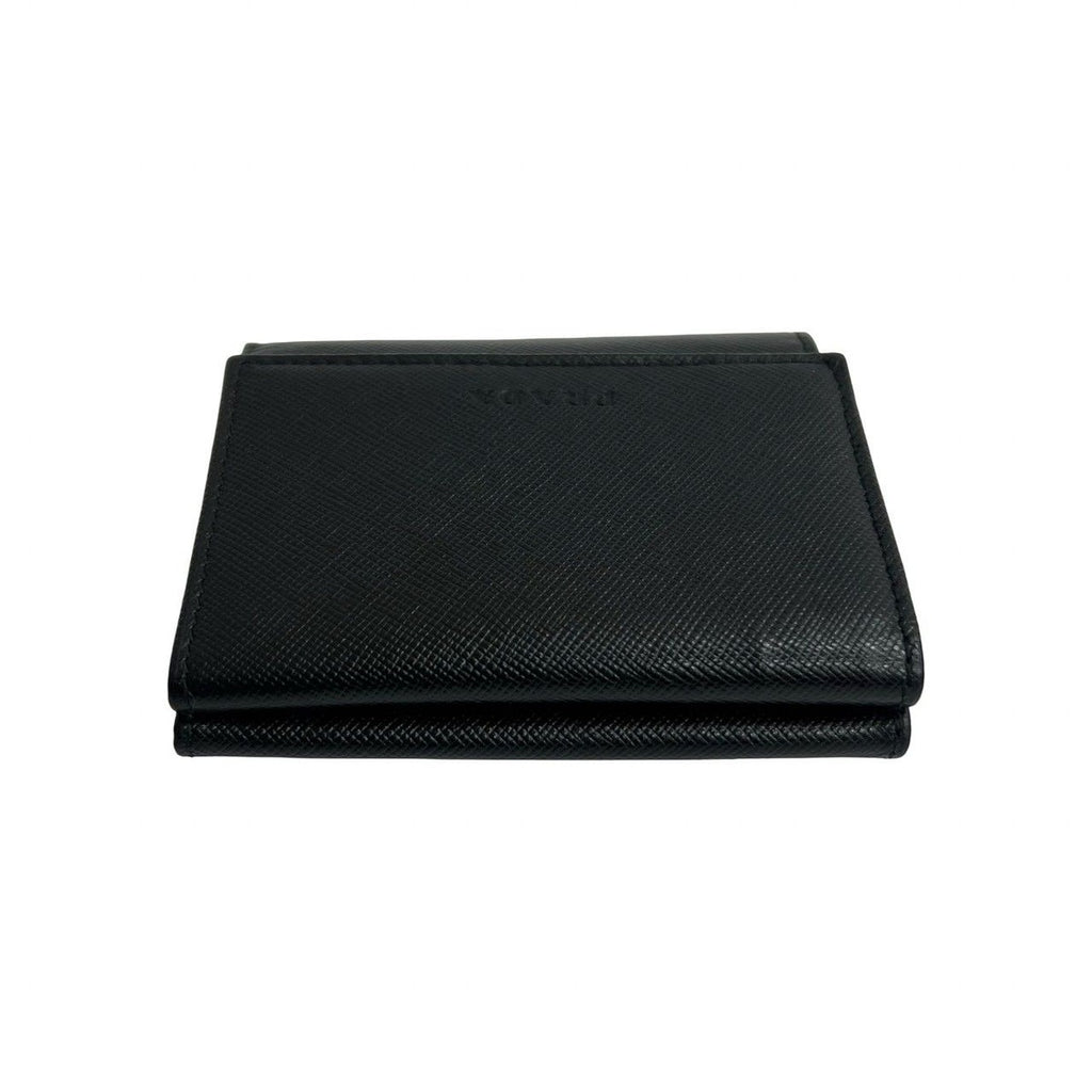 Prada Logo Saffiano Leather Trifold Wallet Mini Coin — view 3