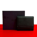 Prada Logo Saffiano Leather Trifold Wallet Mini Coin