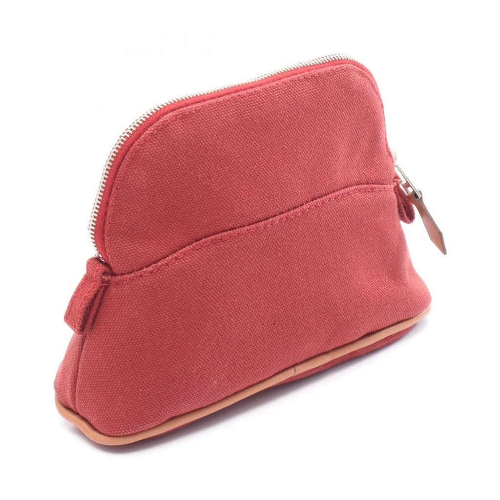 Hermes Pouch Bolide 15 Mini Rouge Ash Canvas Leather — view 2