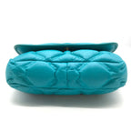 Chanel Bubble Quilt Double Chain Shoulder Bag Blue — view 3