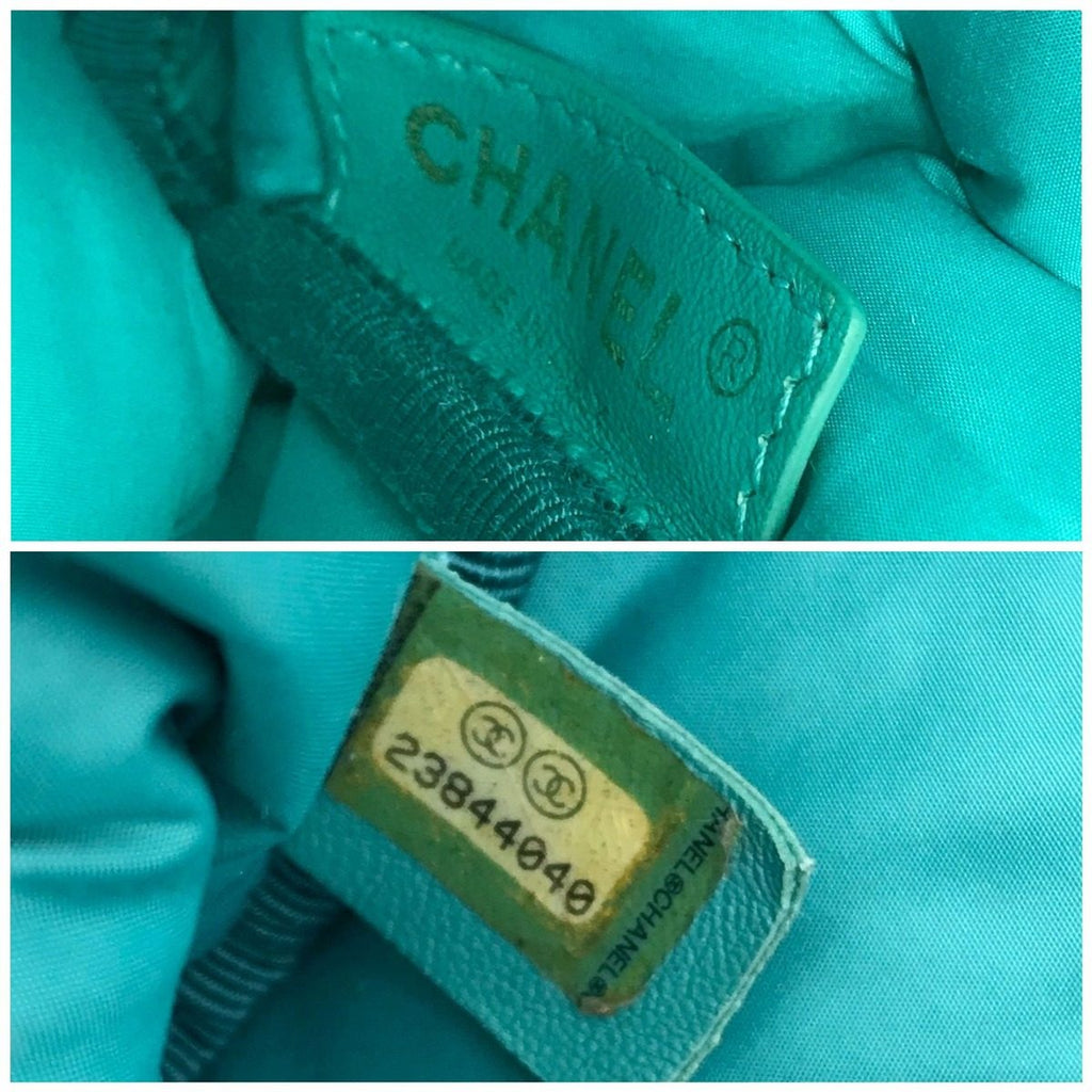 Chanel Bubble Quilt Double Chain Shoulder Bag Blue — view 9