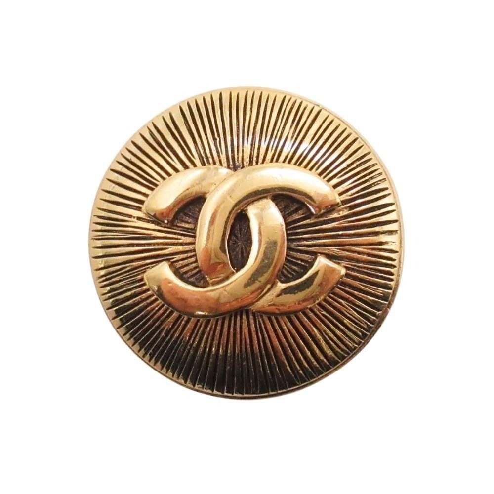 Chanel Vintage CC Logo Circle Brooch Round