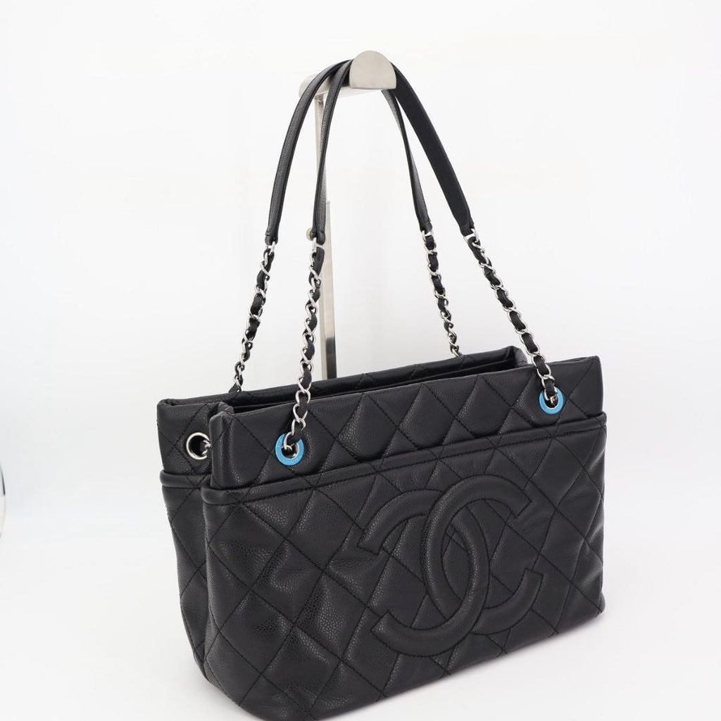 Chanel Quilted Caviar Leather Chain Tote — view 2