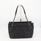 Chanel Quilted Caviar Leather Chain Tote — view 3