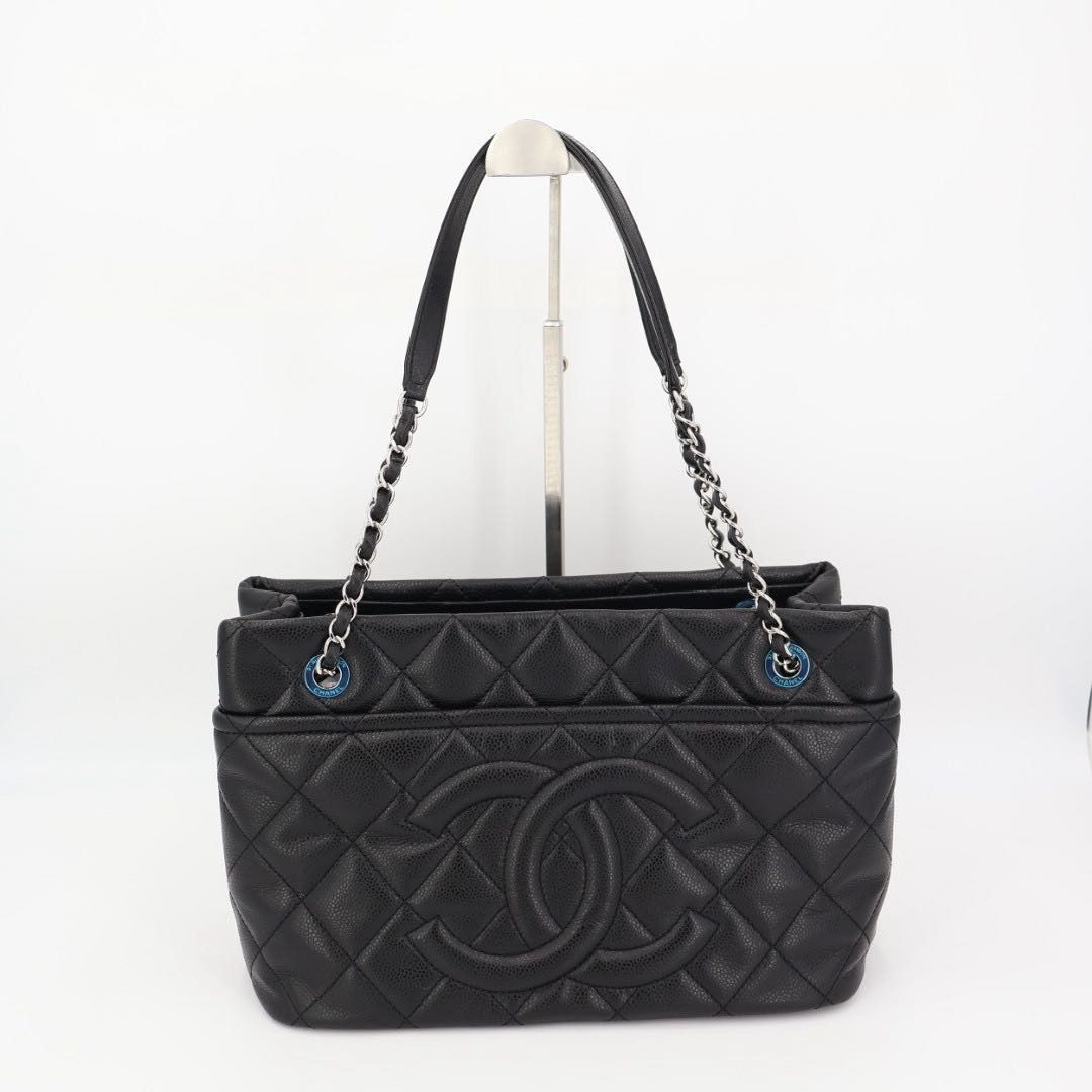 Chanel Quilted Caviar Leather Chain Tote — view 3