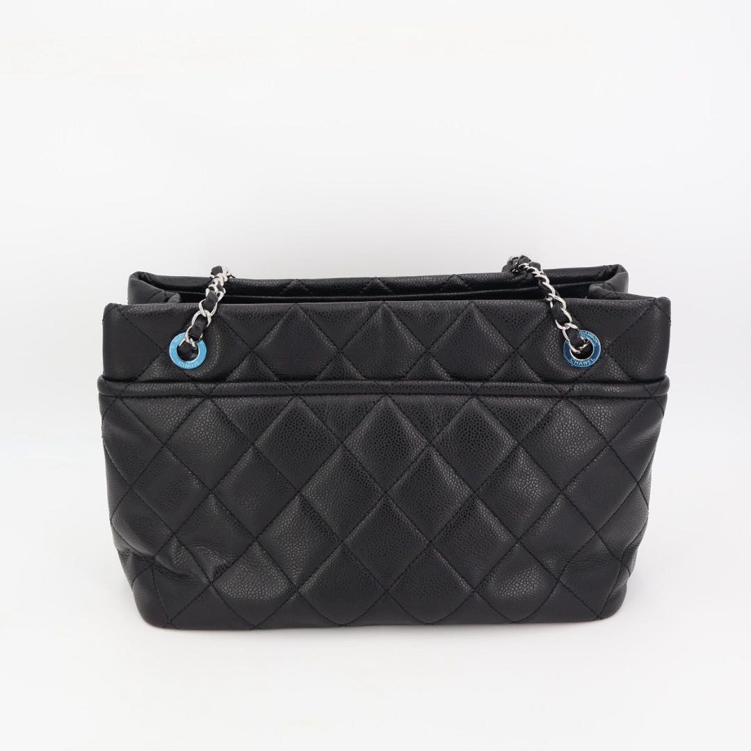 Chanel Quilted Caviar Leather Chain Tote — view 4