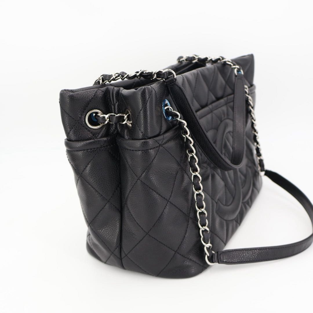 Chanel Quilted Caviar Leather Chain Tote — view 5