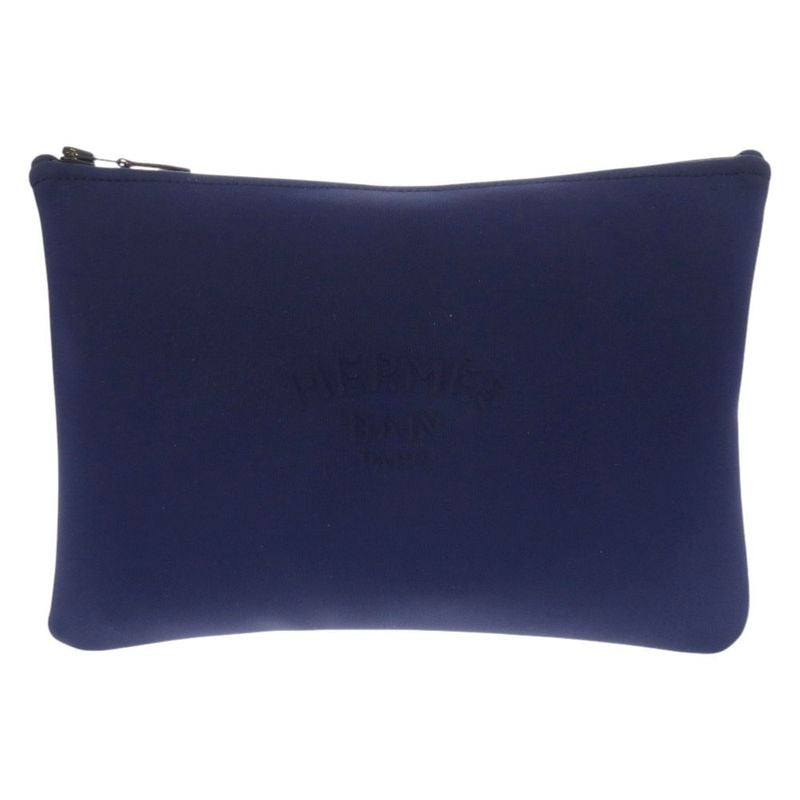 Hermes Neobain MM Nylon Polyurethane Blue Marine Pouch 0028