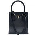 Prada 2-Way Triangle Logo Mini Tote Handbag