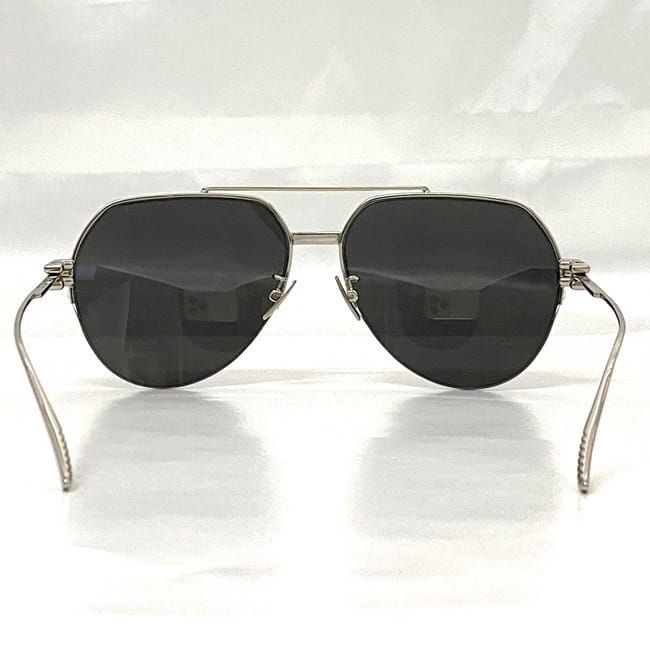Bottega Veneta Sunglasses Silver Gray Mirror — view 6