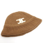 Celine Triomphe Crochet Bucket Hat 2 A80 T384 D Camel Beige Cashmere — view 2