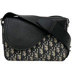 Dior Shoulder Bag Saddle Small Oblique Canvas Leather Black