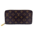 Louis Vuitton Zippy Wallet Monogram Leather Brown Round Gold
