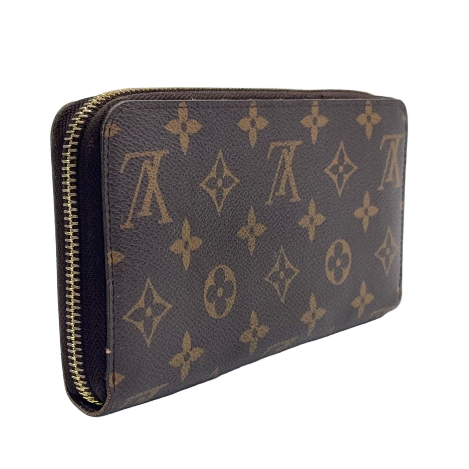 Louis Vuitton Zippy Wallet Monogram Leather Brown Round Gold — view 2