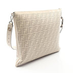 Fendi Shoulder Bag FF Logo Off White Leather — view 2