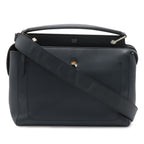 Fendi Com 2-Way Shoulder Bag Leather Navy Blue