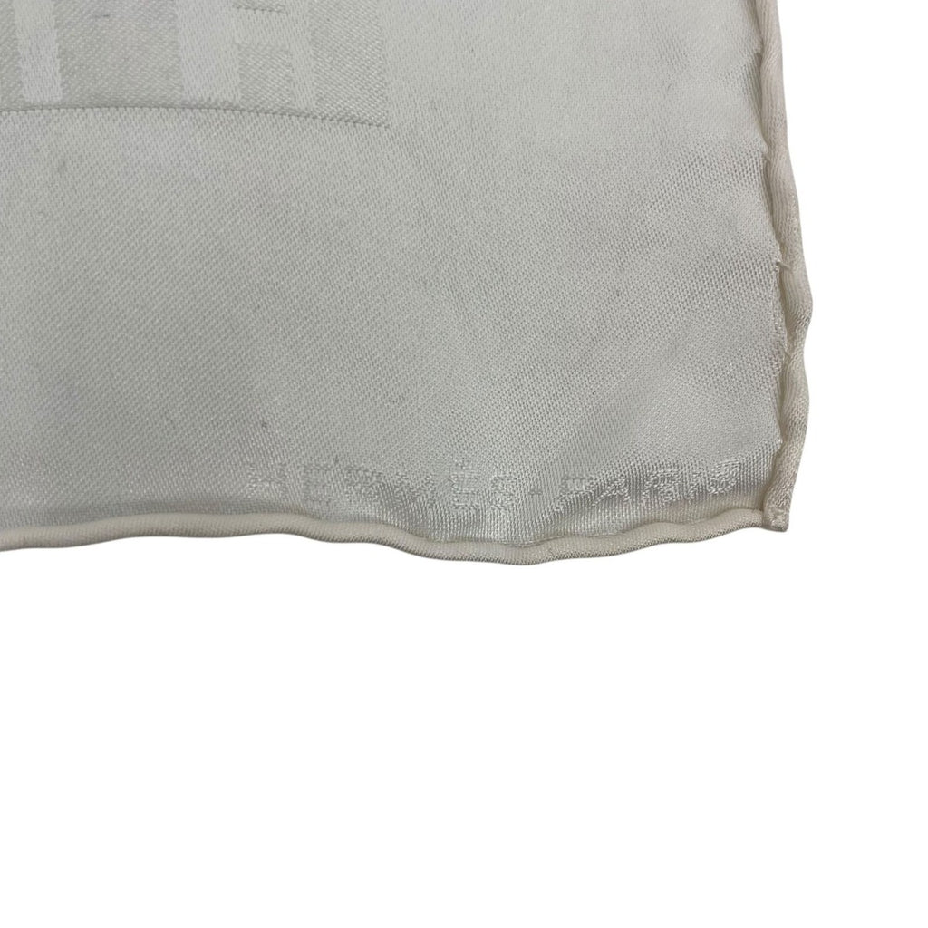 Hermes Scarf Handkerchief 100% Silk H Pattern White — view 6