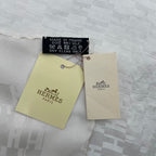 Hermes Scarf Handkerchief 100% Silk H Pattern White — view 7