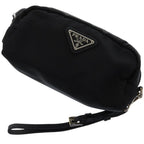 Prada 1 Ne175 Nylon with Strap Silver Hardware Black Pouch 0351 — view 3