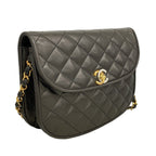 Chanel Shoulder Bag Quilted Limited Edition Lambskin Black Gold Silver — view 2