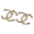 Chanel CC Logo Rhinestone Pearl Gold Earring
