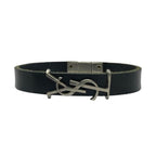 Saint Laurent Cassandra Bracelet Bangle Accessories YSL Logo Leather — view 2