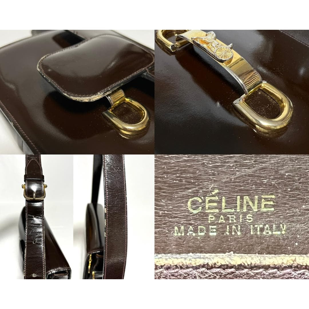 Celine Vintage Carriage Hardware Shoulder Bag — view 9