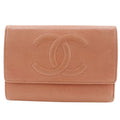 Chanel Coco Mark Caviar Leather Pink Trifold Wallet