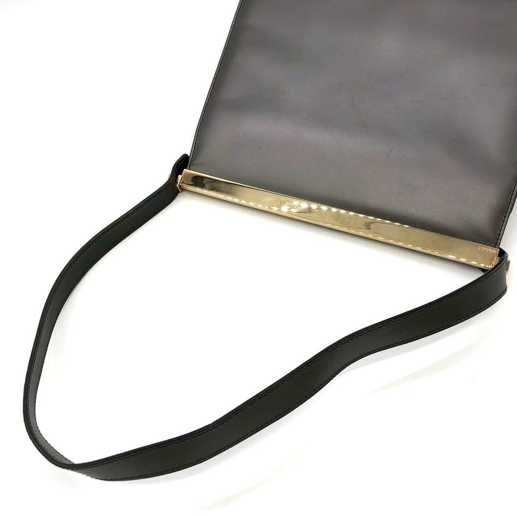 Gucci 001 Shoulder Bag Leather Gray — view 6