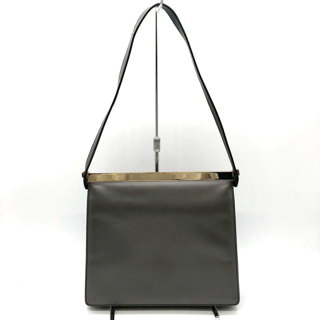 Gucci 001 Shoulder Bag Leather Gray